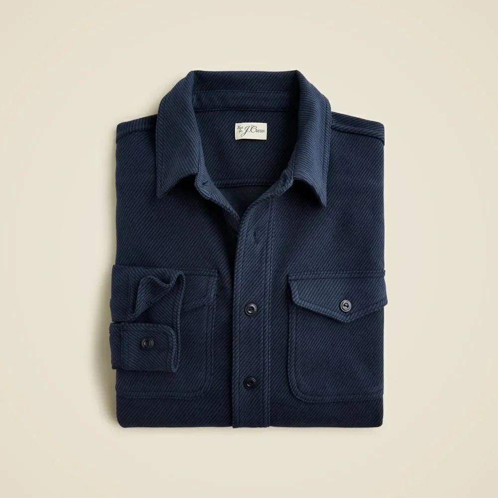 NWT J CREW Seaboard soft-knit shirt in Twill Blue Navy
